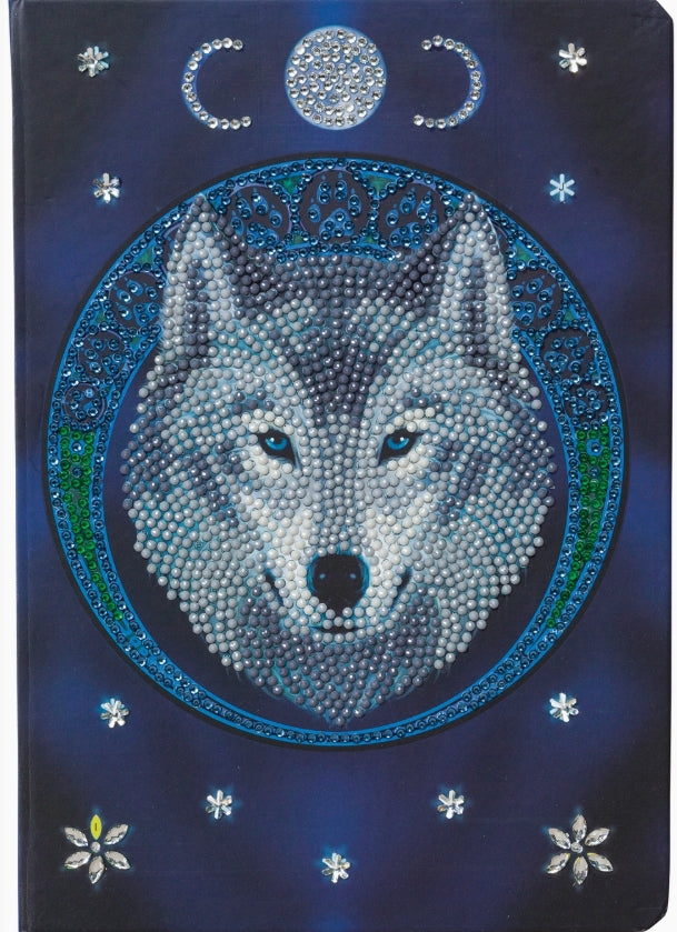Lunar Wolf - Diamond Painting Crystal Art Notebook